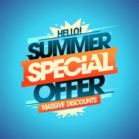 Summer Special Offer Massive Discounts Summer Sale Vector Web Banner