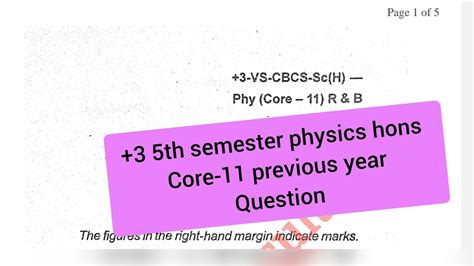Th Semester Physics Honours Core Previous Year Question Papers