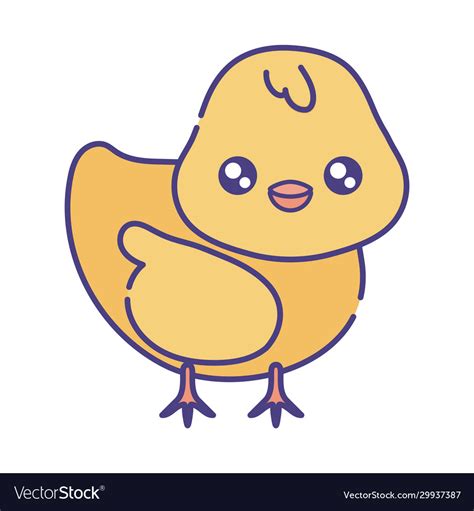 Cute Kawaii Chick Cartoon Design Royalty Free Vector Image