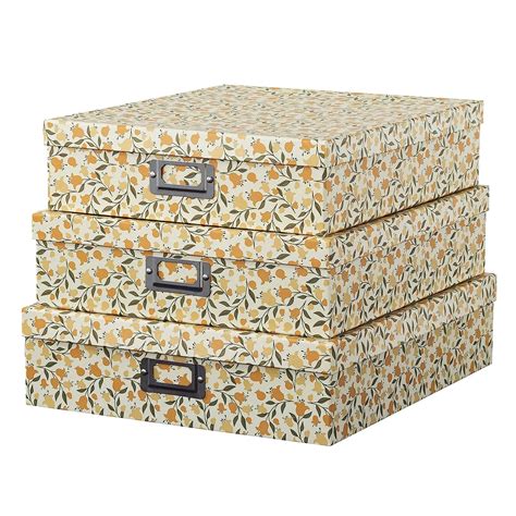 Soul And Lane Decorative Storage Cardboard Boxes With Lids Floral Dance