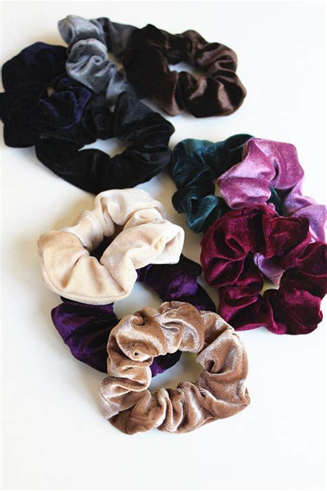 10 Colors Scrunchies Set Solid Color Large Velvet Scrunchie Etsy