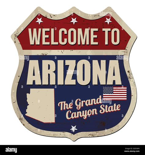 Welcome Sign Arizona Grand Canyon Stock Vector Images Alamy