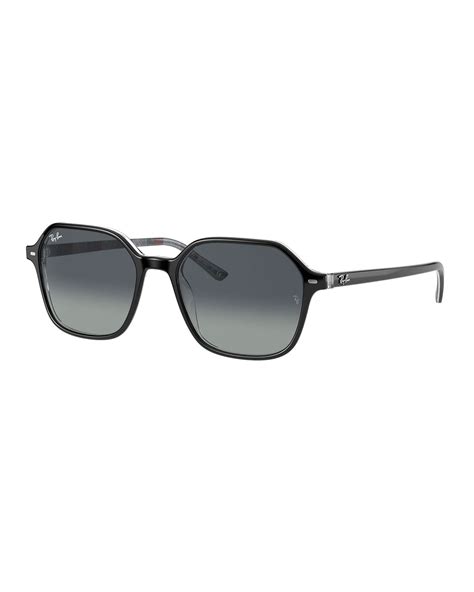 Ray Ban John Square Acetate Sunglasses Black Neiman Marcus