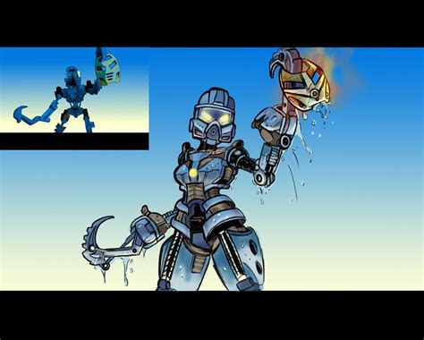 Bionicle Toa Gali Mnolg Scene Redraw By Danny On