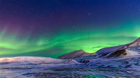 Phenomenon Arctic Longyearbyen Svalbard Night Sky Landscape
