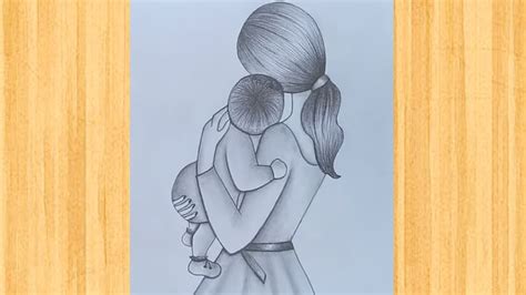 Easy Pencil Drawing Of Mother And Daughter