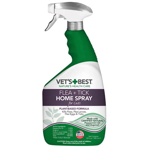 Vets Best Flea And Tick Home Spray For Cats Flea Treatment For Cats