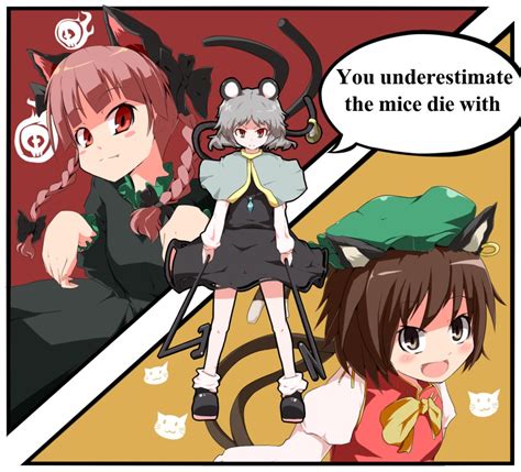 Aho Chen Kaenbyou Rin Nazrin Touhou Highres 3girls