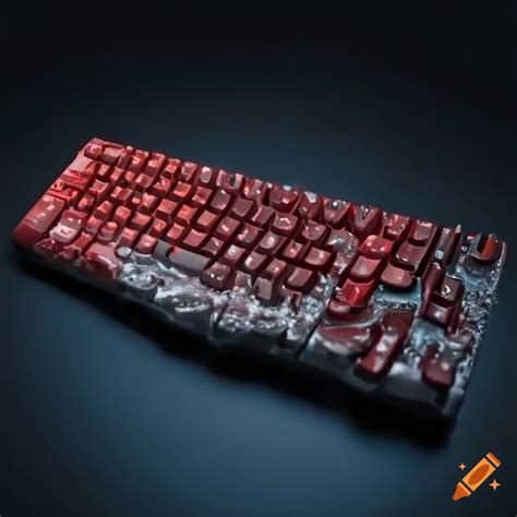 A Musty Computer Keyboard Covered In Dust Red Mold On Craiyon