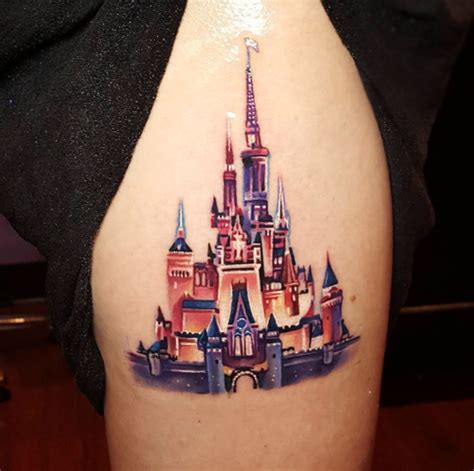 33 Exquisite Disney Castle Tattoo Designs Tattooblend Disney Castle