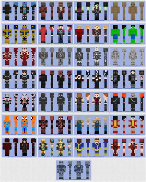 Skins Marvel Minecraft Collection