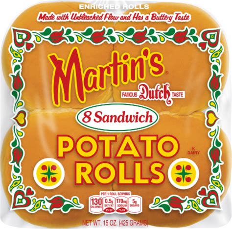 Martins Famous Pastry Shoppe Potato Sandwich Rolls 8 Ct 15 Oz Fry