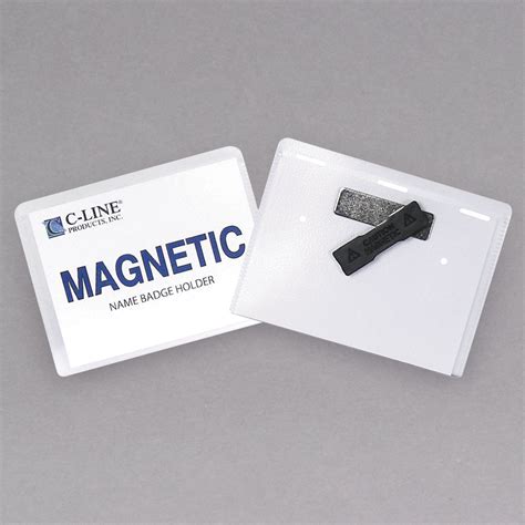 C Line Products 92943 4 X 3 Clear Magnetic Name Badge Holder Kit With