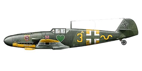 Asisbiz Messerschmitt Bf 109g2 9jg54 Yellow 3 Wilhelm Schilling