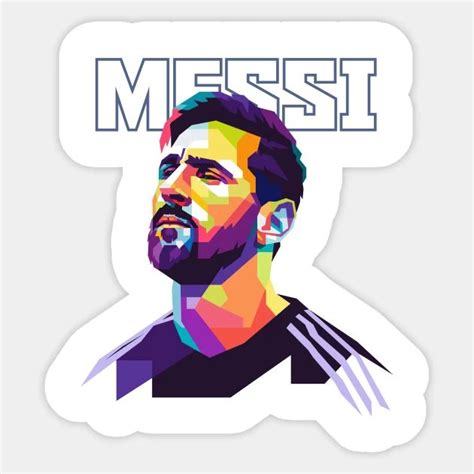 The Face Of Messi Is Shown On A Sticker