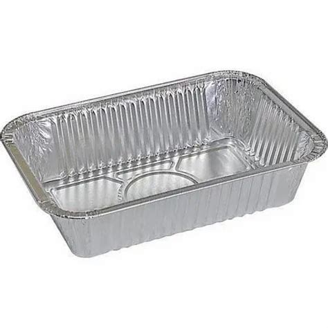 Silver Rectangular 750ml Aluminium Container For Food Packaging At Rs