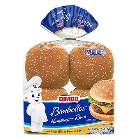 Bimbo Seeded Hamburger Buns 8 Ct 18 25 Oz From The Aisle Edwards