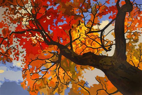 Autumn Branches Giclee Fine Art Poster Print Of Original Painting