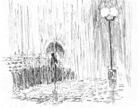 How To Draw Rain With A Pencil And Colors Ilustración De Lluvia