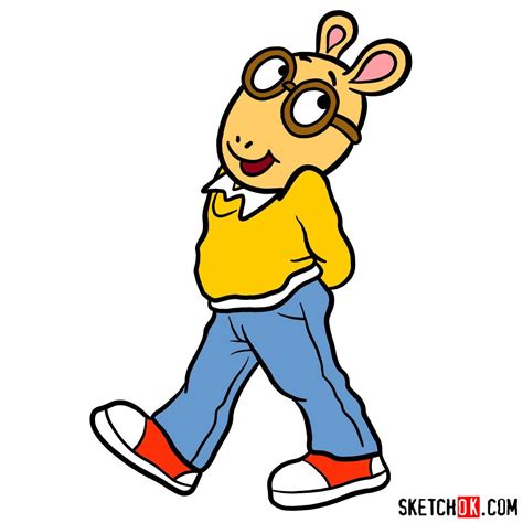How To Draw Arthur Read Step By Step Drawing Tutorials Drawing Cartoon Characters Arthur