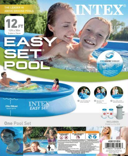 Intex 12 X 30 Easy Set Above Ground Swimming Pool And Pump 28131eh