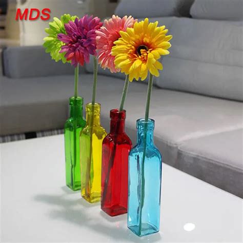 European 4 Color Recycled Glass Bottle Flower Vase Murano Glass Vase Buy Glass Bottle Flower