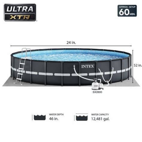 Intex 26333eh 24 X 52 Round Ultra Xtr Frame Swimming Pool Set With
