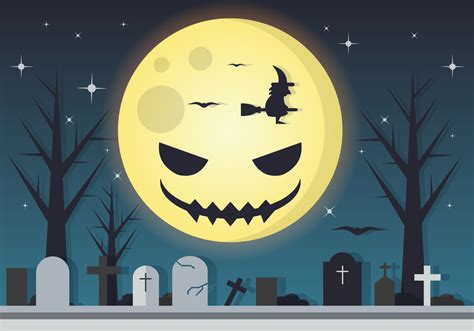 Spooky Moon Halloween Vector 133330 Vector Art At Vecteezy