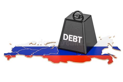 russian national debt or budget deficit financial crisis concept 3d rendering stock