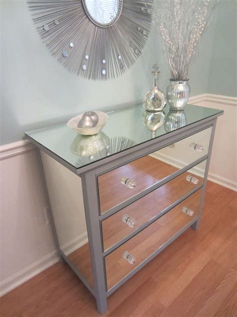 Mirrored Dresser Silver Upcycled Ikea 3 Drawer Mirror Dresser By