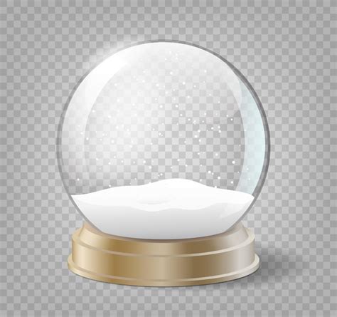 Premium Vector Christmas Snow Globe On Transparent Background