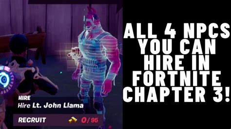 Fortnite All Npcs You Can Hire In Chapter 3 Season 1 Hire These Npcs