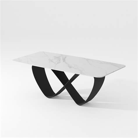 White Dining Table With Butterfly Shape Base