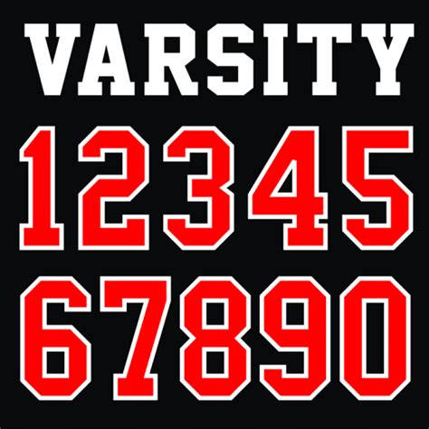 Varsity 2 Color Iron On Numbers Packs