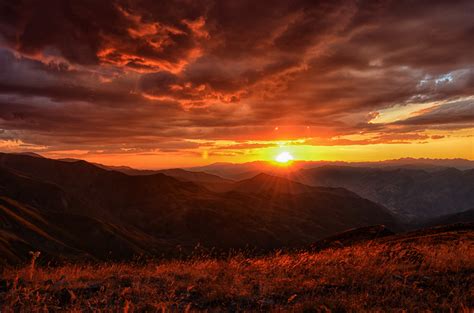 Sunset Landscape Mountains Clouds 4k Hd Nature 4k Wallpapers Images