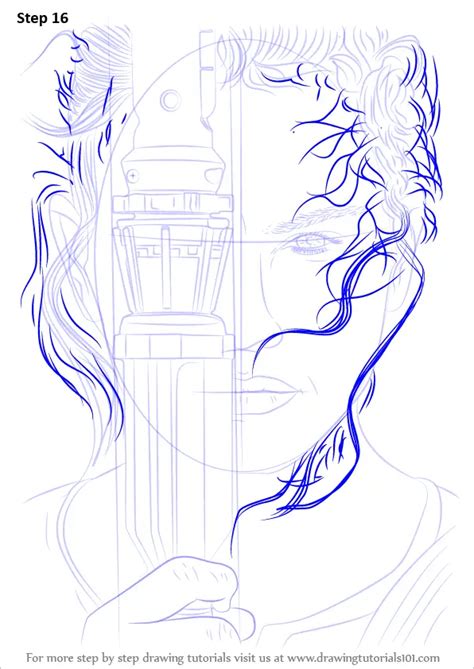 How To Draw Rey From Star Wars The Force Awakens Star Wars The Force Awakens Step By Step