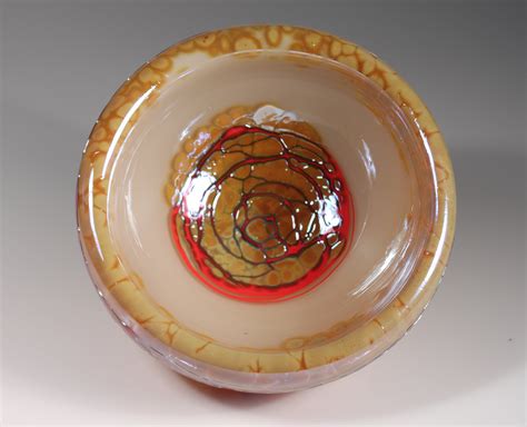 ivory and gold bubble bowl by cristy aloysi and scott graham art glass bowl artful home