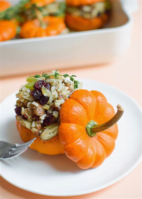 Stuffed Pumpkins With Wild Rice Stuffing Vegan Guide To The Galaxy
