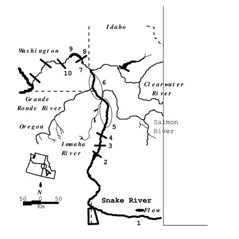The Snake River Including The Locations Of The Upper Middle And