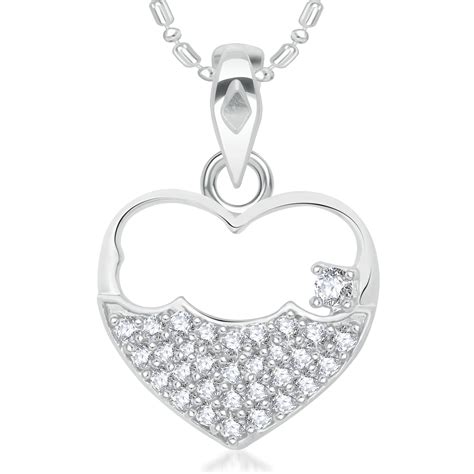 Vk Jewels Open Heart Valentine Rhodium Plated Alloy Pendant For Women Girls Buy Vk Jewels