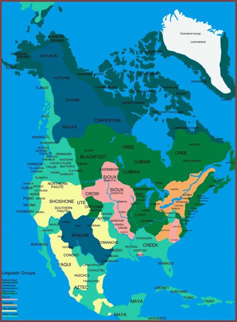 Native Indians Of North America Linguistic Map Classroom Ideas
