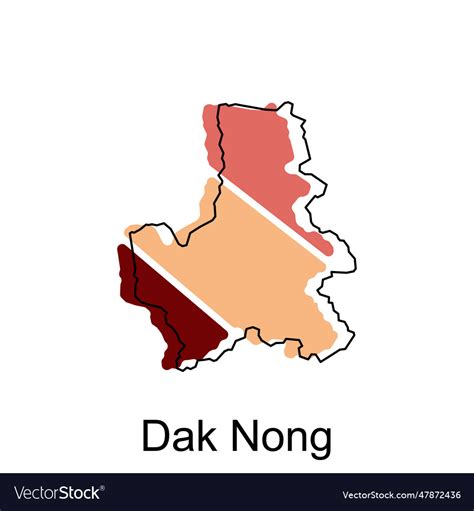 Map Of Dak Nong Modern Outline High Detailed Map Vector Image