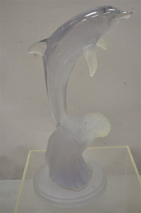 Donjo Acrylic Lucite Dolphin Statue Sculpture 394750 Modern Figure For