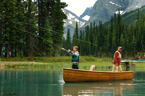 Father And Son Fishing At Maligne Lake Jasper National Park Alberta Picture Of Alberta