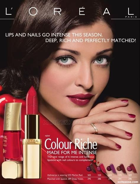 Aishwarya Rai Bachchans New Red Hot Loreal Poster Intense Lipstick