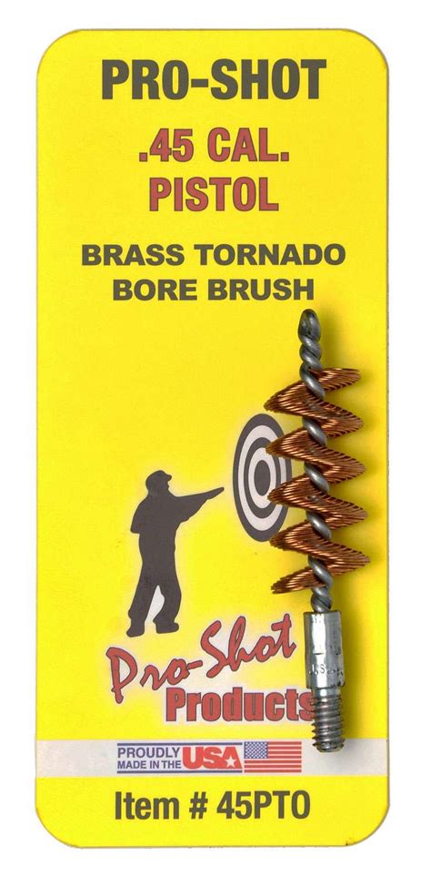 Pro Shot 45pto Tornado Bore Brush 45 Cal Pistol Bronze Range Usa