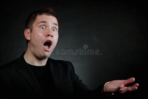 Surprised Shocked Man Wide Eyed Face Stock Image Image Of Young