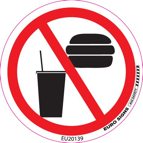 No Fooddrink 100mm Dia Decal Euro Signs And Safety