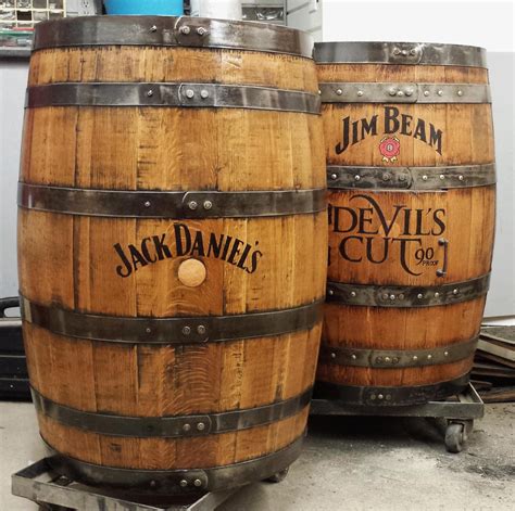Whiskey Barrel Customizing Finished Stained Bourbon Barrels