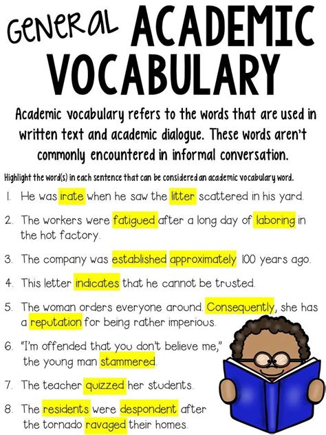 General Academic Vocabulary Anchor Chart Academic Vocabulary Anchor